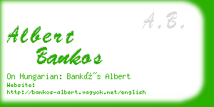 albert bankos business card